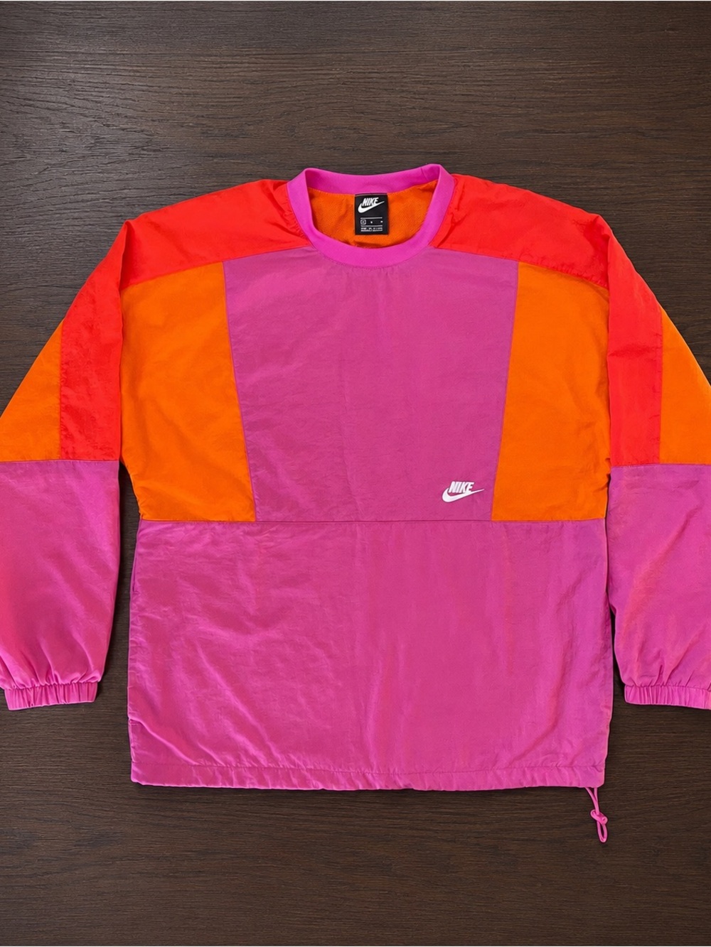 Nike Women's M VTG Style Long Sleeve Nylon Colorblock Top Windbreaker CJ4562-623